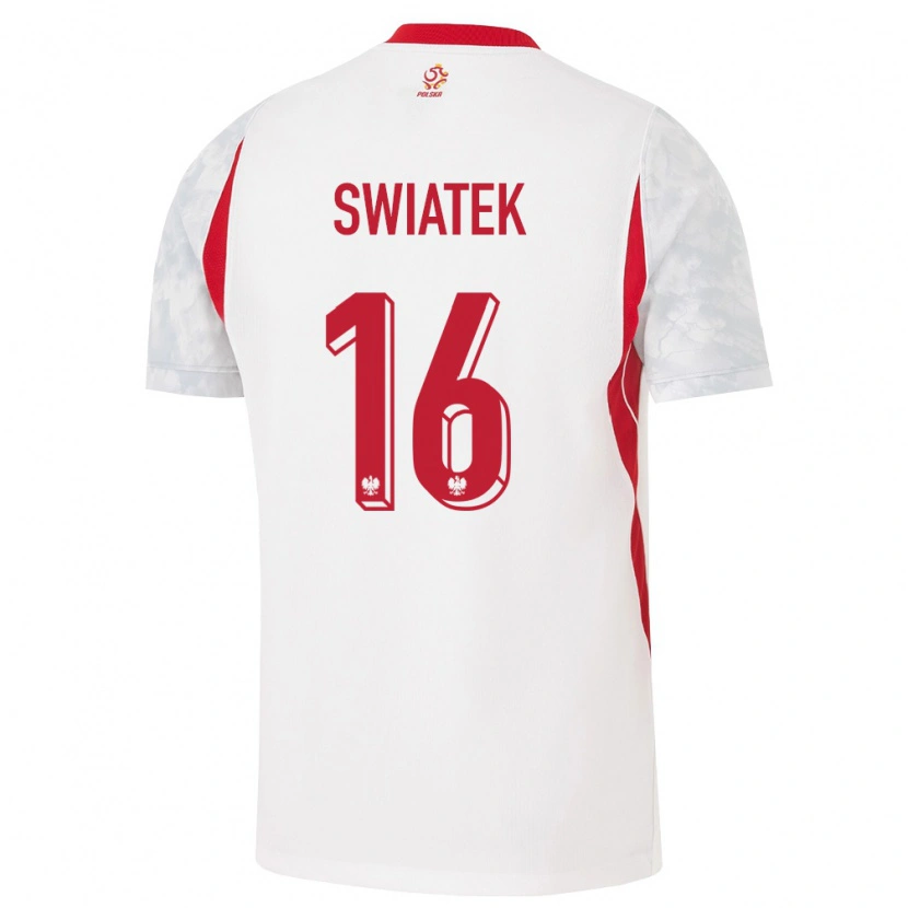 Danxen Hombre Camiseta Polonia Dawid Swiatek #16 Blanco Rojo Gris 1ª Equipación 26-28 La Camisa México