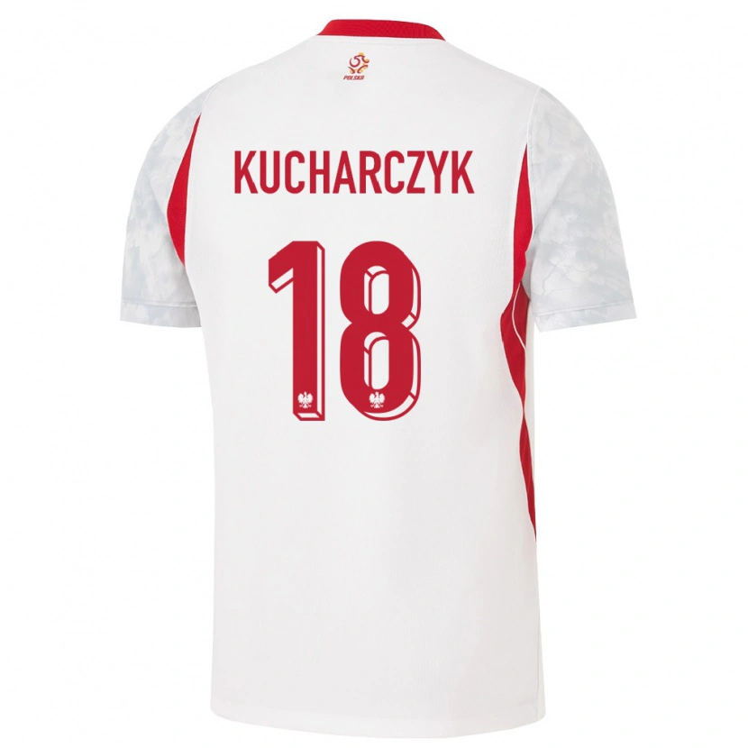 Danxen Hombre Camiseta Polonia Filip Kucharczyk #18 Blanco Rojo Gris 1ª Equipación 26-28 La Camisa México