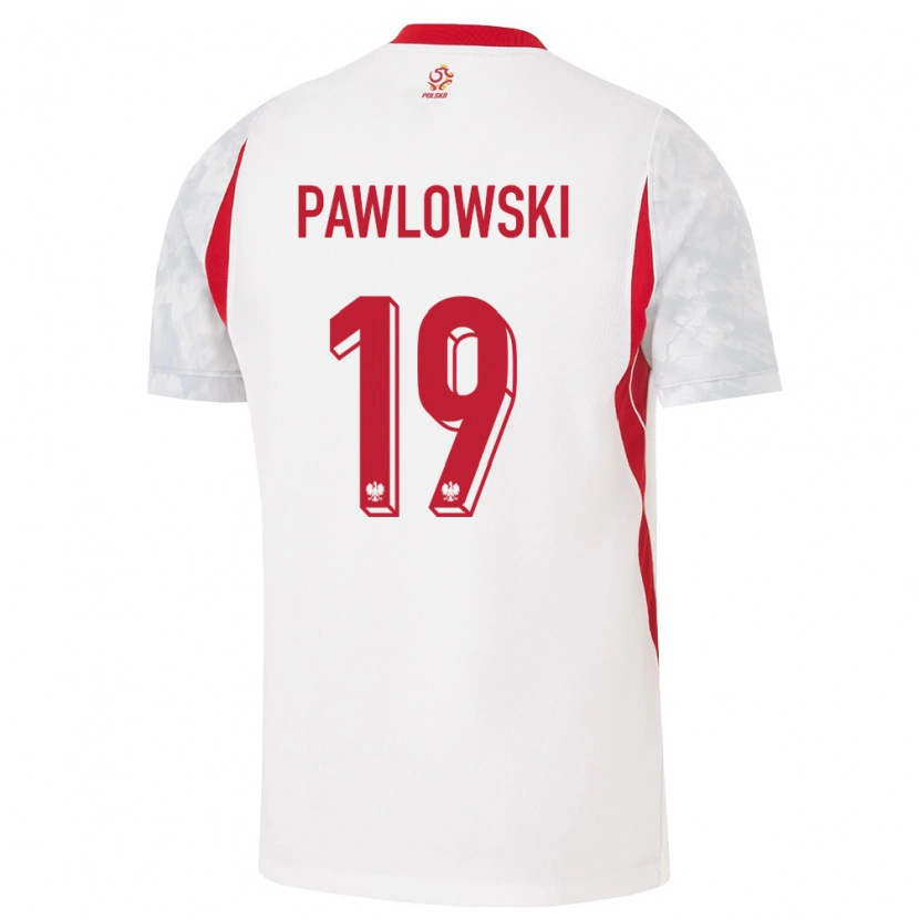 Danxen Hombre Camiseta Polonia Max Pawlowski #19 Blanco Rojo Gris 1ª Equipación 26-28 La Camisa México