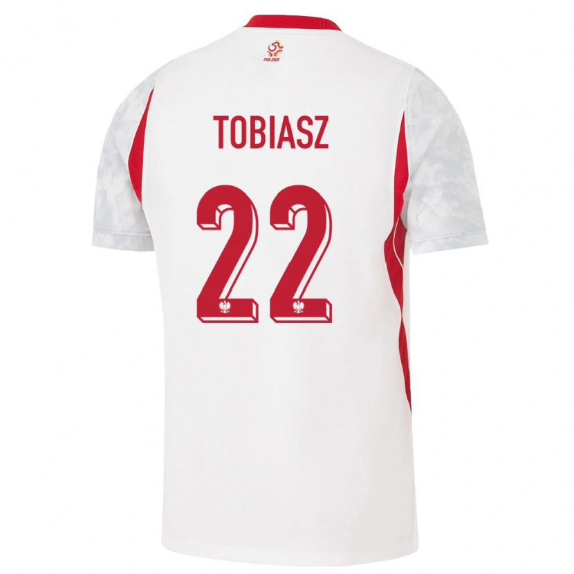 Danxen Hombre Camiseta Polonia Kacper Tobiasz #22 Blanco Rojo Gris 1ª Equipación 26-28 La Camisa México