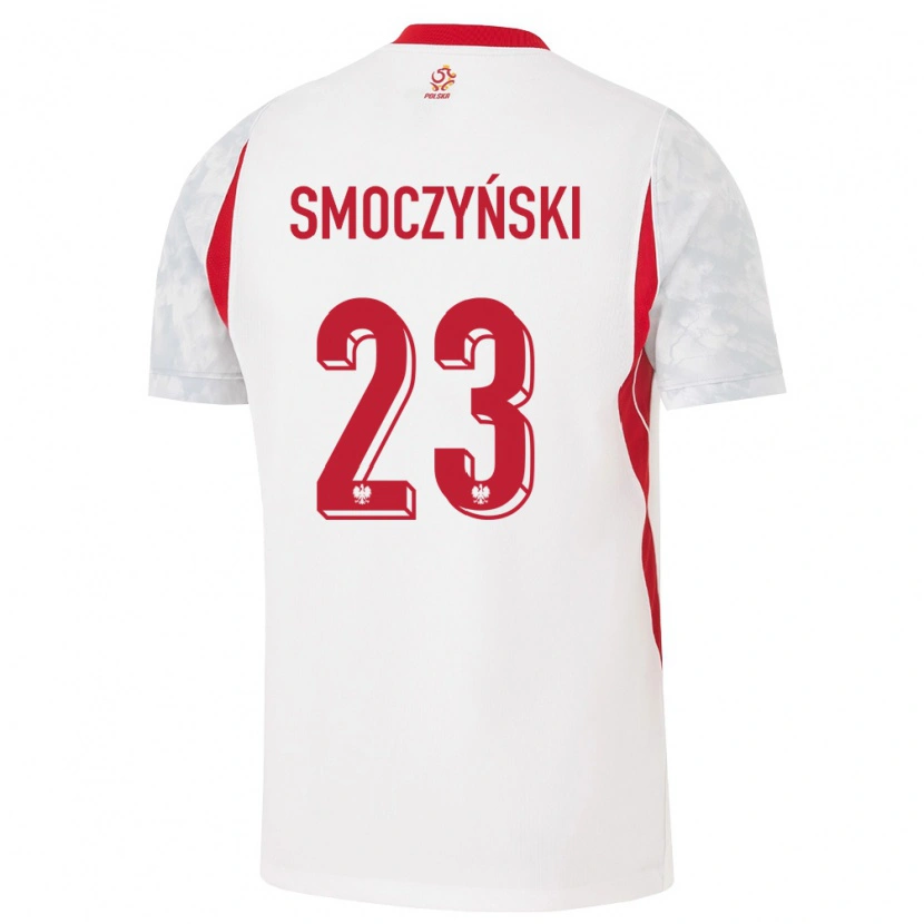 Danxen Hombre Camiseta Polonia Michał Smoczyński #23 Blanco Rojo Gris 1ª Equipación 26-28 La Camisa México
