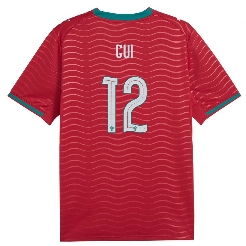 Danxen Hombre Camiseta Portugal Gui #12 Rojo Verde Blanco 1ª Equipación 26-28 La Camisa México