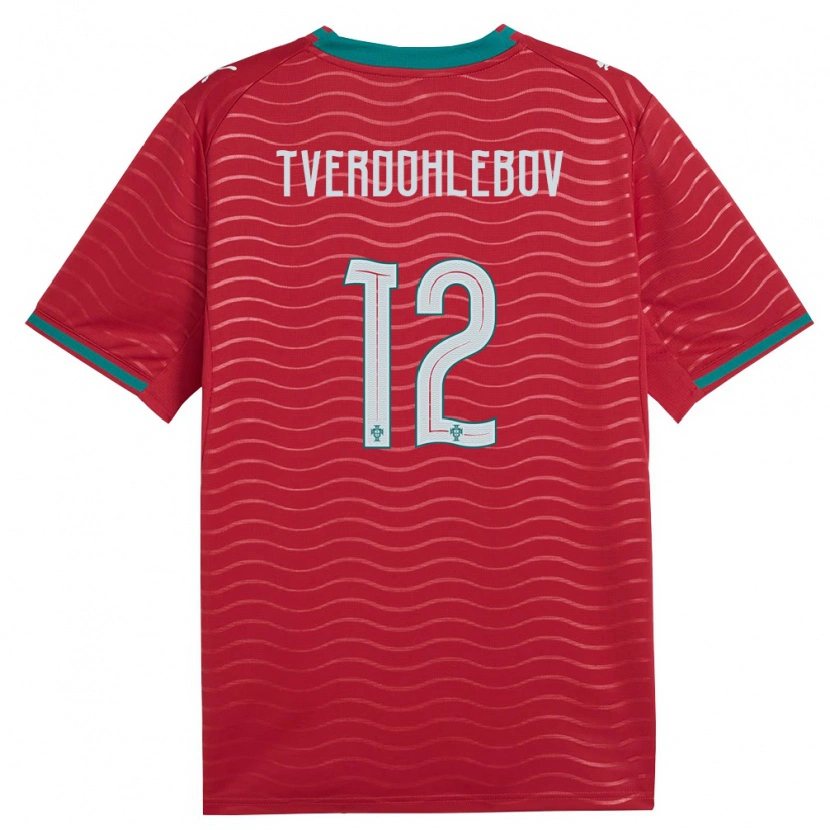 Danxen Hombre Camiseta Portugal Alex Tverdohlebov #12 Rojo Verde Blanco 1ª Equipación 26-28 La Camisa México