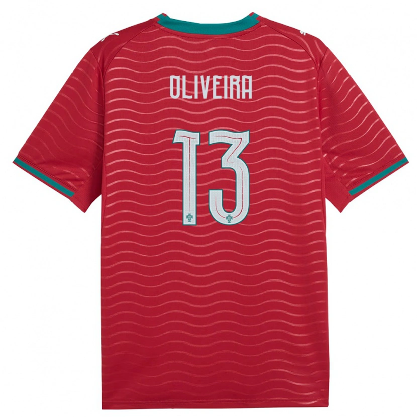 Danxen Hombre Camiseta Portugal Tomás Oliveira #13 Rojo Verde Blanco 1ª Equipación 26-28 La Camisa México