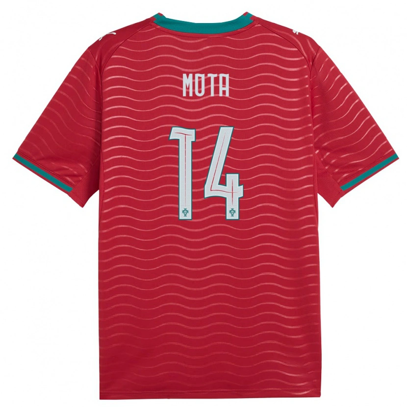 Danxen Hombre Camiseta Portugal Edgar Mota #14 Rojo Verde Blanco 1ª Equipación 26-28 La Camisa México