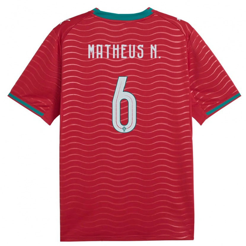 Danxen Hombre Camiseta Portugal Matheus Nunes #6 Rojo Verde Blanco 1ª Equipación 26-28 La Camisa México