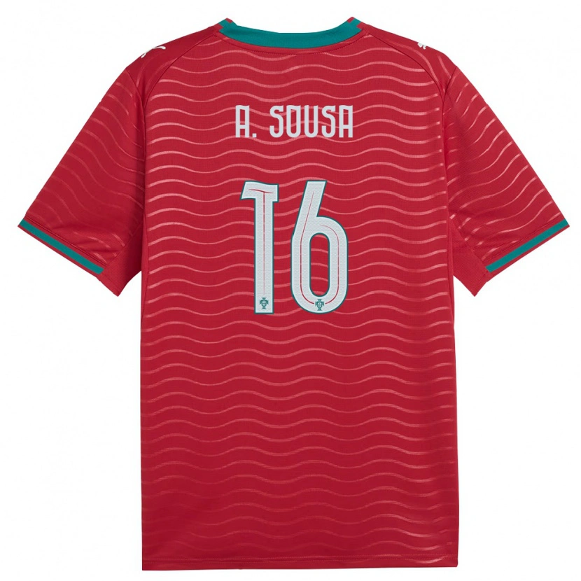 Danxen Hombre Camiseta Portugal Afonso Sousa #16 Rojo Verde Blanco 1ª Equipación 26-28 La Camisa México