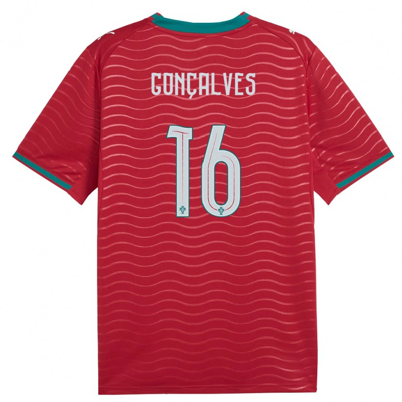 Danxen Hombre Camiseta Portugal Rodrigo Gonçalves #16 Rojo Verde Blanco 1ª Equipación 26-28 La Camisa México