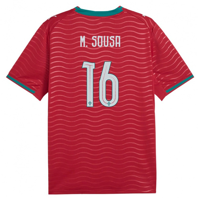 Danxen Hombre Camiseta Portugal Martim Sousa #16 Rojo Verde Blanco 1ª Equipación 26-28 La Camisa México