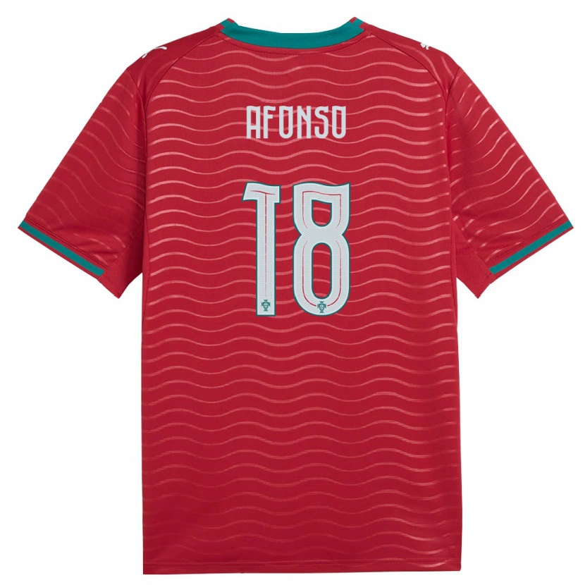 Danxen Hombre Camiseta Portugal Jacobo Afonso #18 Rojo Verde Blanco 1ª Equipación 26-28 La Camisa México