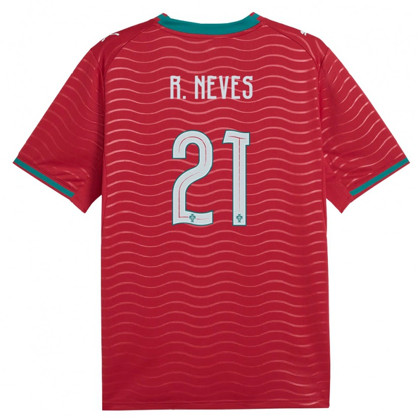 Danxen Hombre Camiseta Portugal Rúben Neves #21 Rojo Verde Blanco 1ª Equipación 26-28 La Camisa México