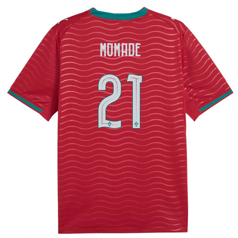 Danxen Hombre Camiseta Portugal Rayhan Momade #21 Rojo Verde Blanco 1ª Equipación 26-28 La Camisa México