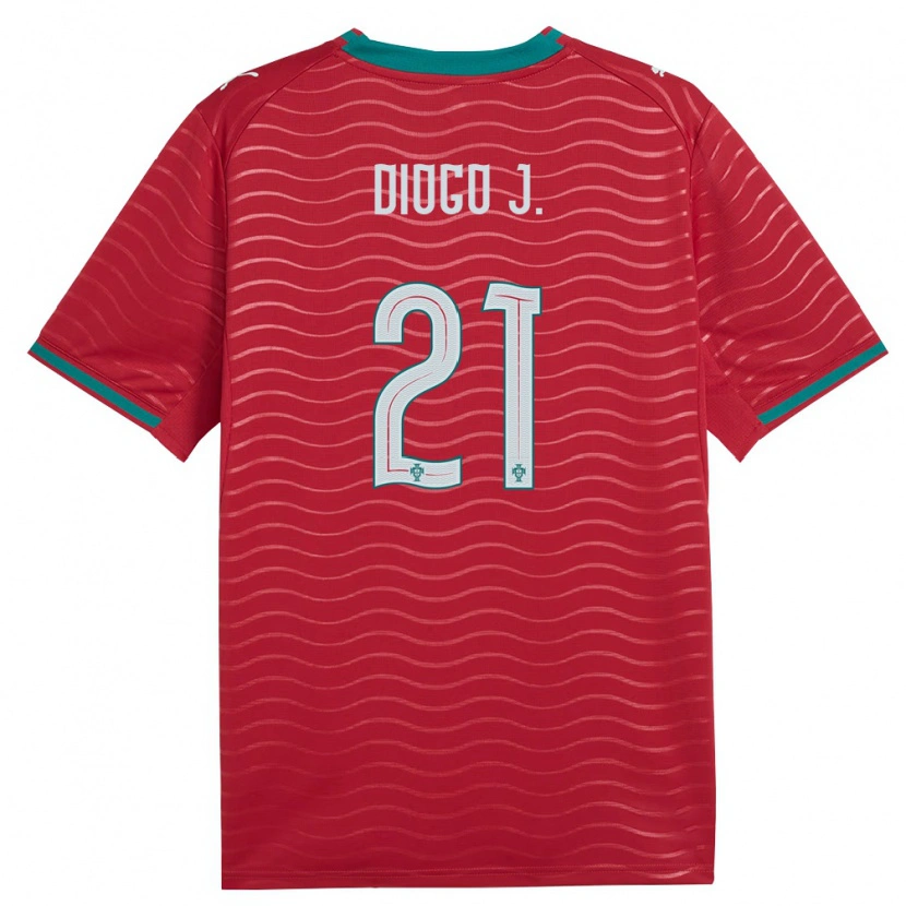 Danxen Hombre Camiseta Portugal Diogo Jota #21 Rojo Verde Blanco 1ª Equipación 26-28 La Camisa México