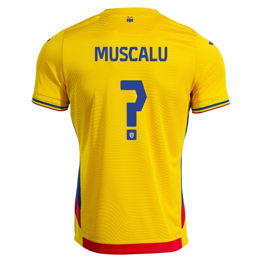 Danxen Hombre Camiseta Rumania Ionuț Muscalu #0 Amarillo Rojo 1ª Equipación 26-28 La Camisa México