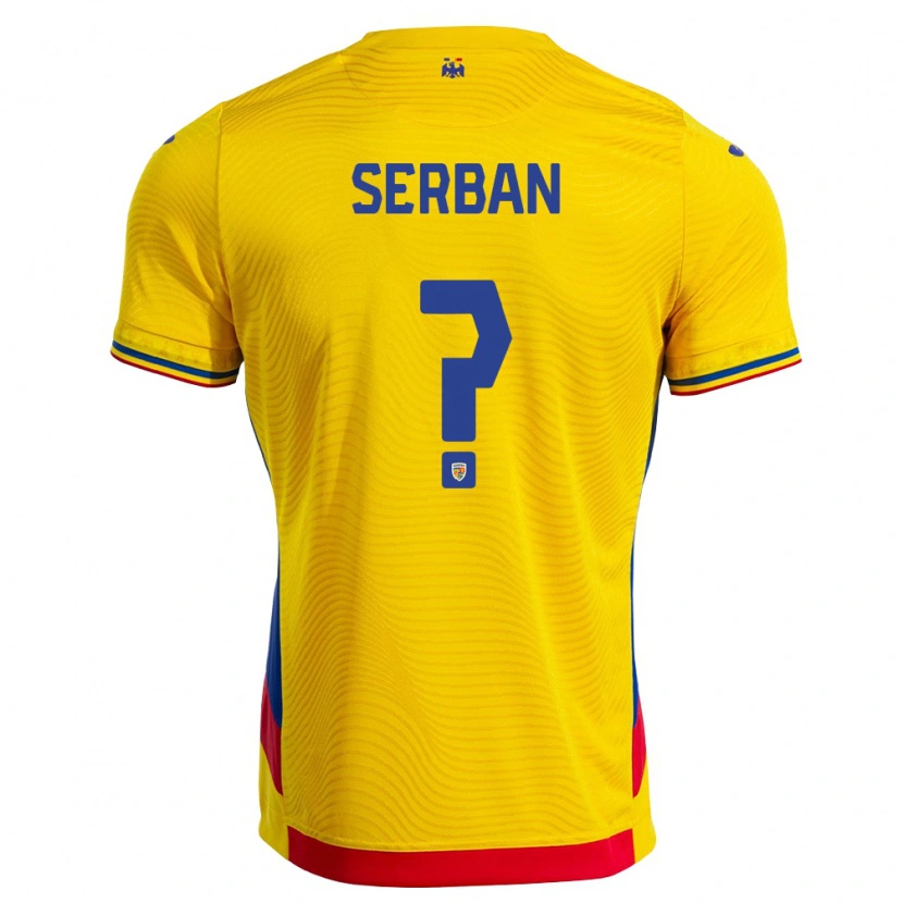 Danxen Hombre Camiseta Rumania Matteo Șerban #0 Amarillo Rojo 1ª Equipación 26-28 La Camisa México