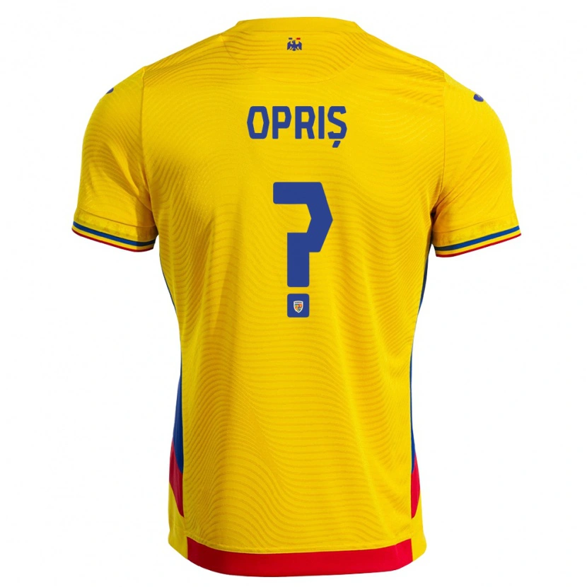 Danxen Hombre Camiseta Rumania Ștefan Opriș #0 Amarillo Rojo 1ª Equipación 26-28 La Camisa México
