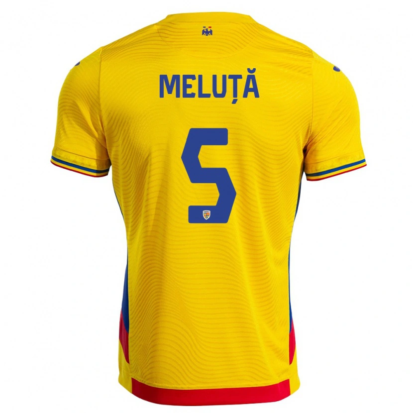 Danxen Hombre Camiseta Rumania Teodora Meluță #5 Amarillo Rojo 1ª Equipación 26-28 La Camisa México