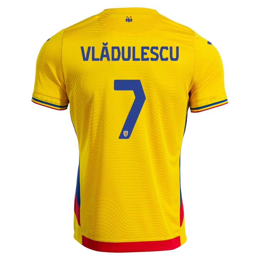 Danxen Hombre Camiseta Rumania Ana Maria Vlădulescu #7 Amarillo Rojo 1ª Equipación 26-28 La Camisa México