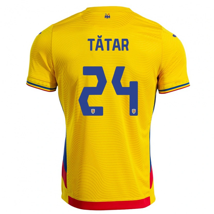 Danxen Hombre Camiseta Rumania Mădălina Tătar #24 Amarillo Rojo 1ª Equipación 26-28 La Camisa México