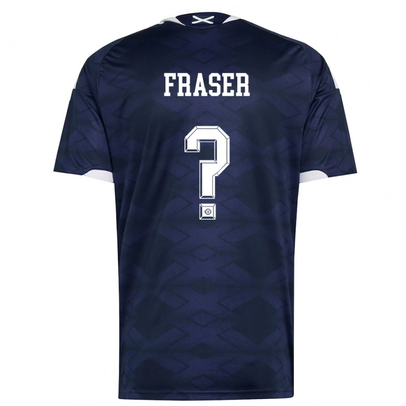 Danxen Hombre Camiseta Escocia Robbie Fraser #0 Marino Blanco 1ª Equipación 26-28 La Camisa México