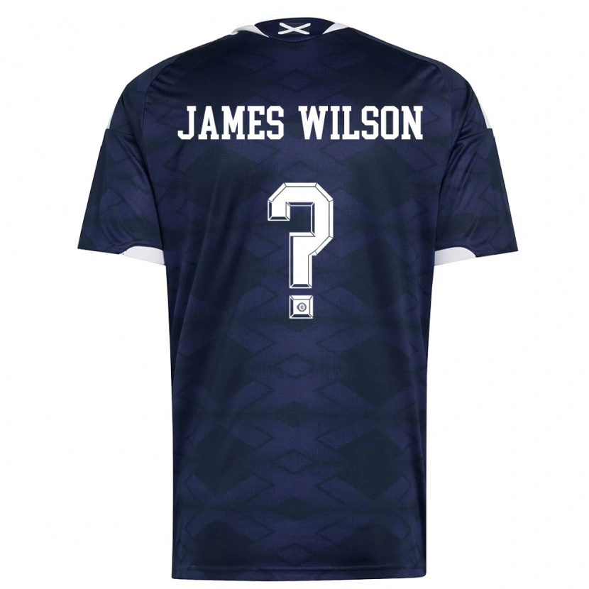 Danxen Hombre Camiseta Escocia James Wilson #0 Marino Blanco 1ª Equipación 26-28 La Camisa México