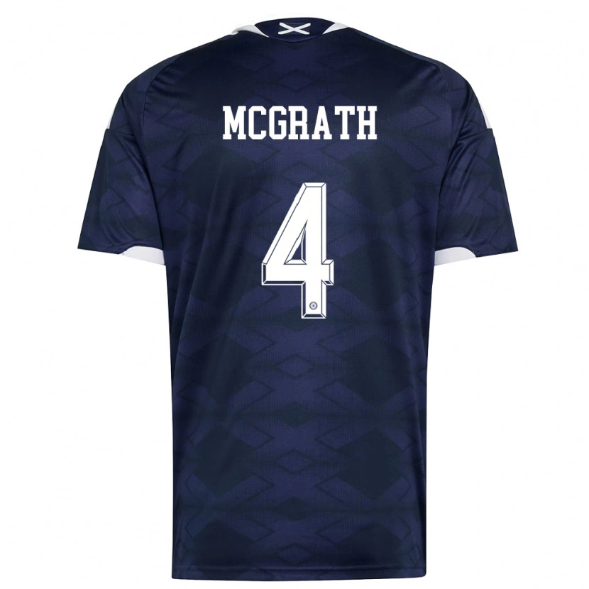 Danxen Hombre Camiseta Escocia Joseph Mcgrath #4 Marino Blanco 1ª Equipación 26-28 La Camisa México