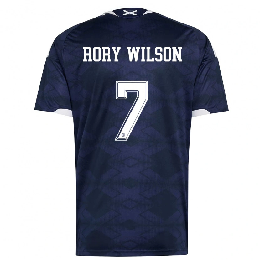 Danxen Hombre Camiseta Escocia Rory Wilson #7 Marino Blanco 1ª Equipación 26-28 La Camisa México