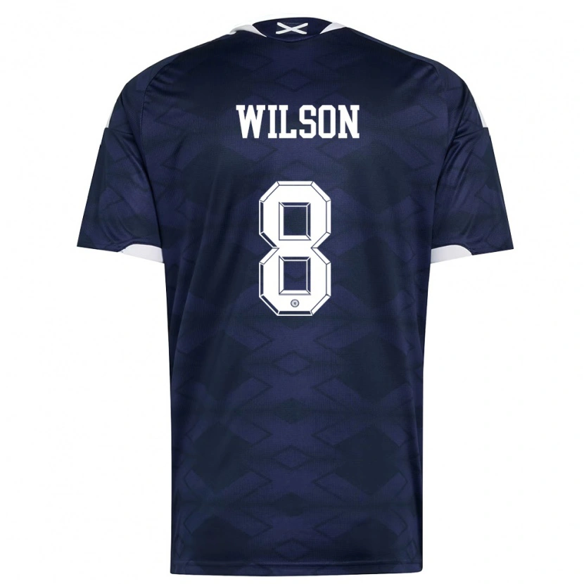 Danxen Hombre Camiseta Escocia Stanley Wilson #8 Marino Blanco 1ª Equipación 26-28 La Camisa México