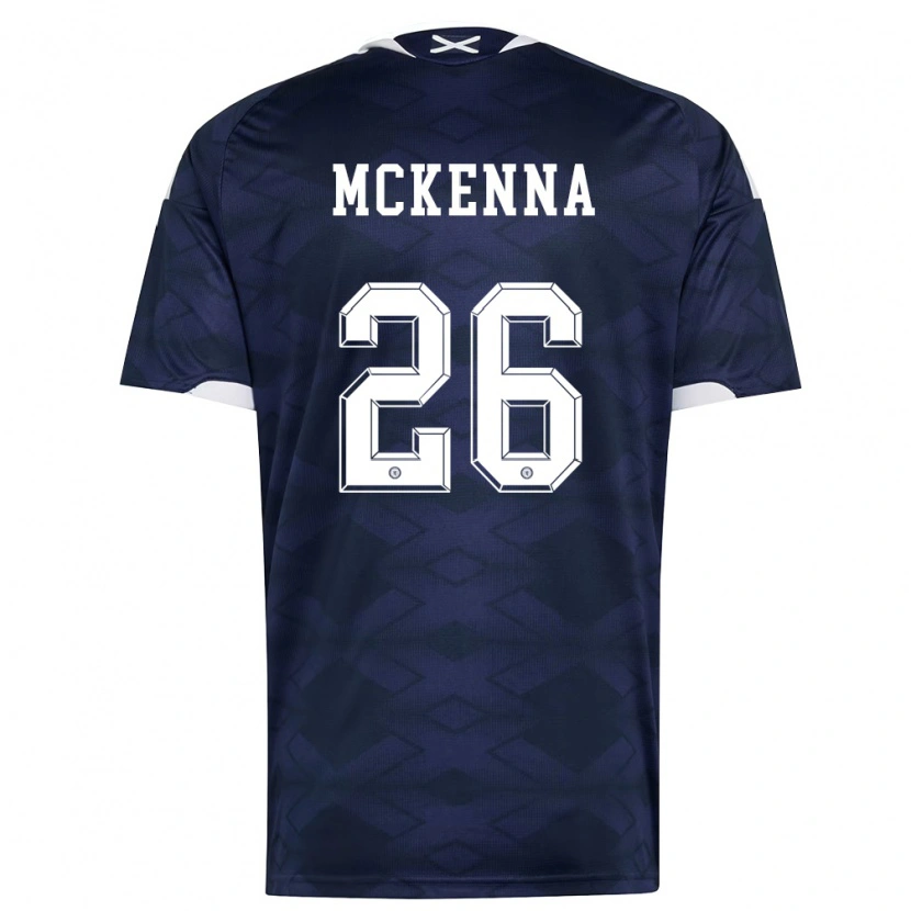 Danxen Hombre Camiseta Escocia Scott Mckenna #26 Marino Blanco 1ª Equipación 26-28 La Camisa México