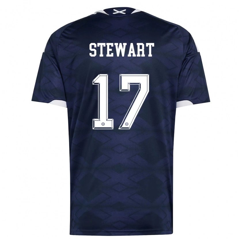 Danxen Hombre Camiseta Escocia Lewis Stewart #17 Marino Blanco 1ª Equipación 26-28 La Camisa México