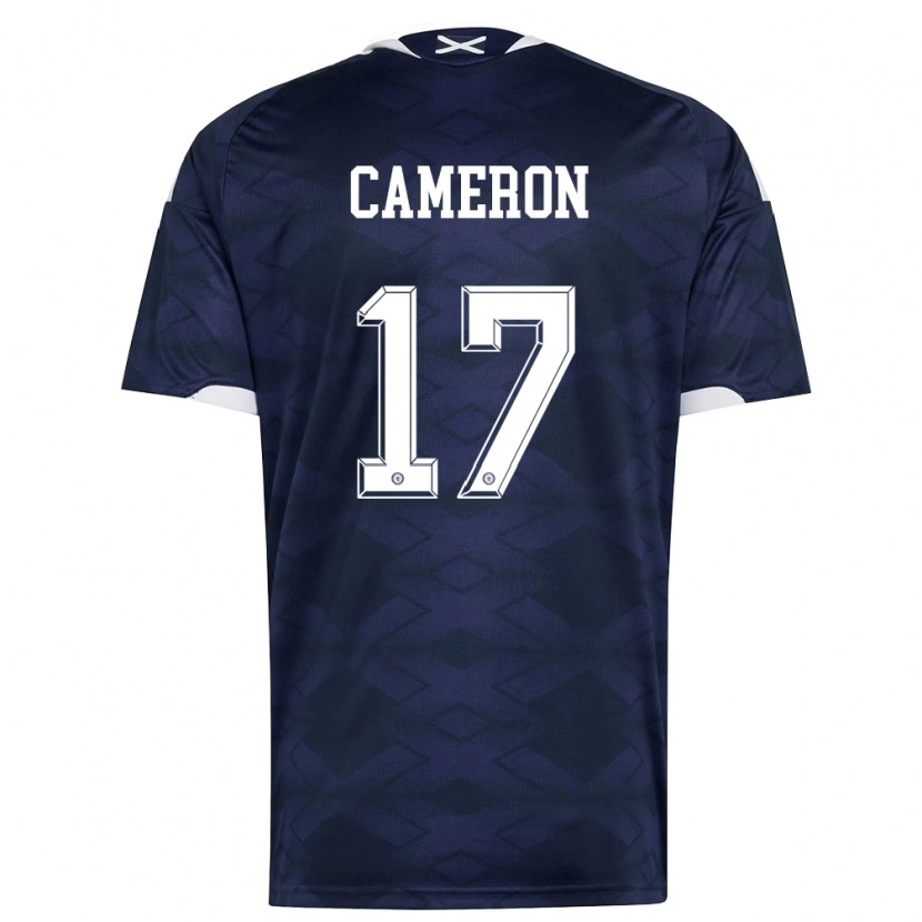 Danxen Hombre Camiseta Escocia Max Cameron #17 Marino Blanco 1ª Equipación 26-28 La Camisa México