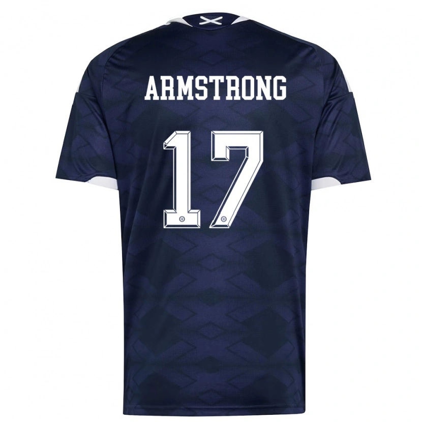 Danxen Hombre Camiseta Escocia Stuart Armstrong #17 Marino Blanco 1ª Equipación 26-28 La Camisa México