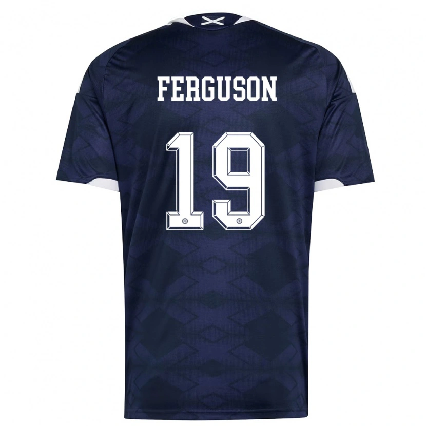Danxen Hombre Camiseta Escocia Lewis Ferguson #19 Marino Blanco 1ª Equipación 26-28 La Camisa México