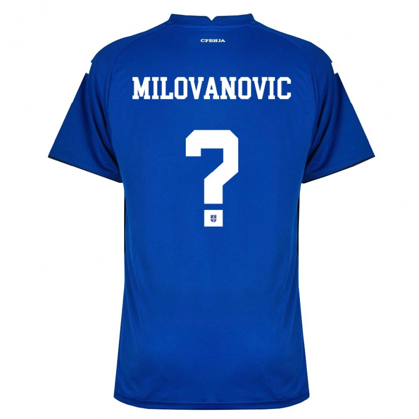 Danxen Hombre Camiseta Serbia David Milovanovic #0 Marino Rojo 1ª Equipación 26-28 La Camisa México