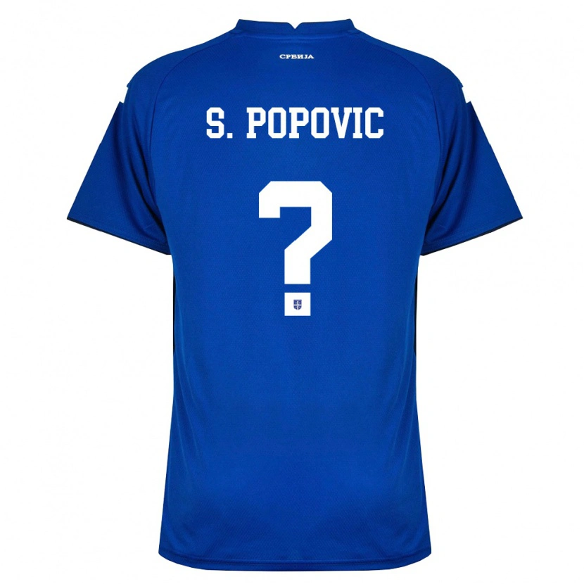 Danxen Hombre Camiseta Serbia Strahinja Popovic #0 Marino Rojo 1ª Equipación 26-28 La Camisa México