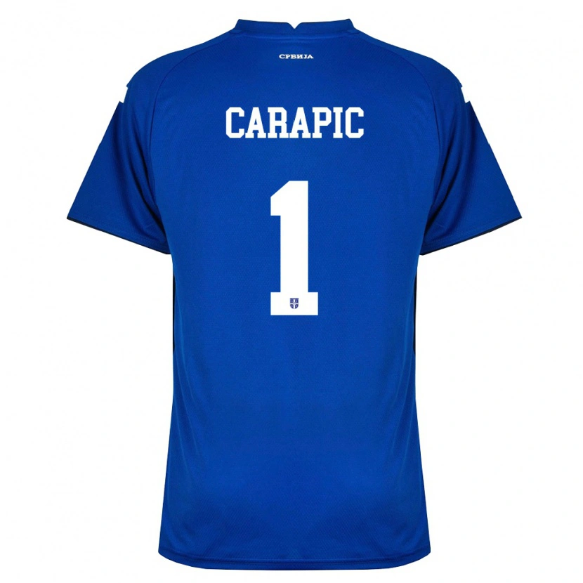 Danxen Hombre Camiseta Serbia Vladan Carapic #1 Marino Rojo 1ª Equipación 26-28 La Camisa México