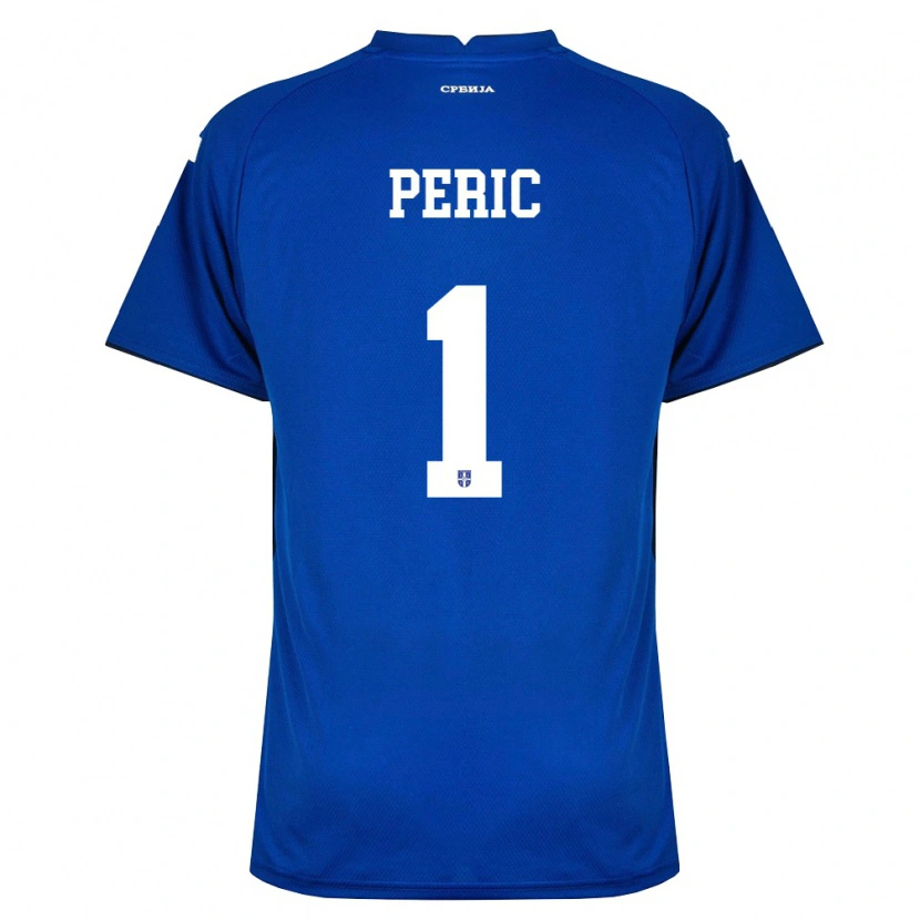 Danxen Hombre Camiseta Serbia Strahinja Peric #1 Marino Rojo 1ª Equipación 26-28 La Camisa México