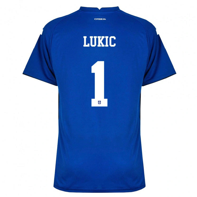 Danxen Hombre Camiseta Serbia Ognjen Lukic #1 Marino Rojo 1ª Equipación 26-28 La Camisa México