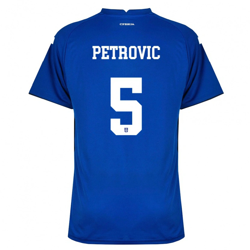 Danxen Hombre Camiseta Serbia Njegos Petrovic #5 Marino Rojo 1ª Equipación 26-28 La Camisa México