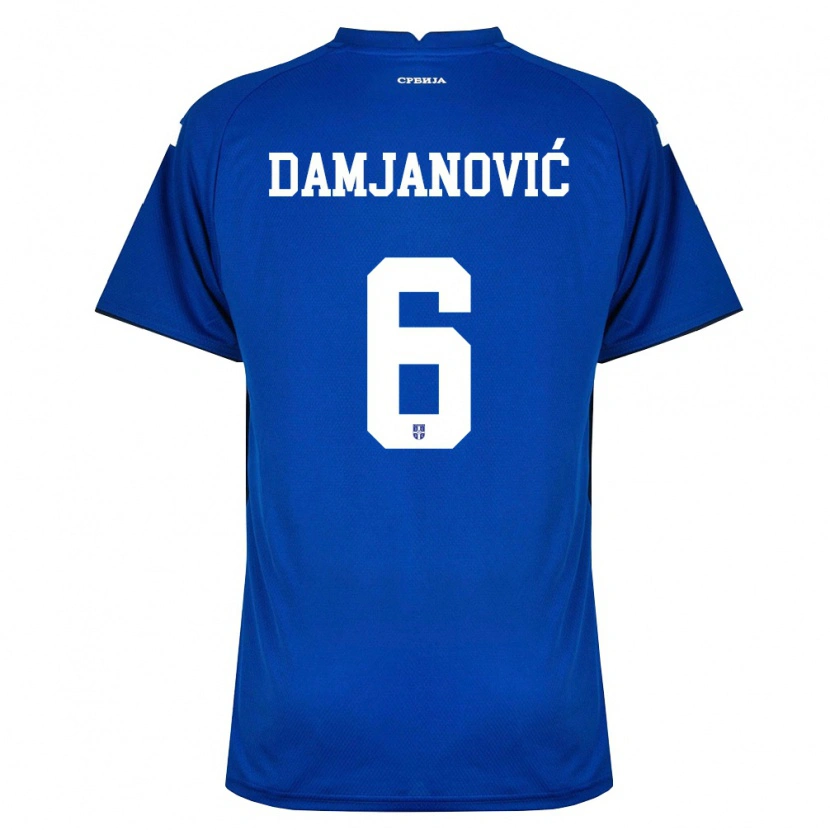 Danxen Hombre Camiseta Serbia Nevena Damjanovic #6 Marino Rojo 1ª Equipación 26-28 La Camisa México
