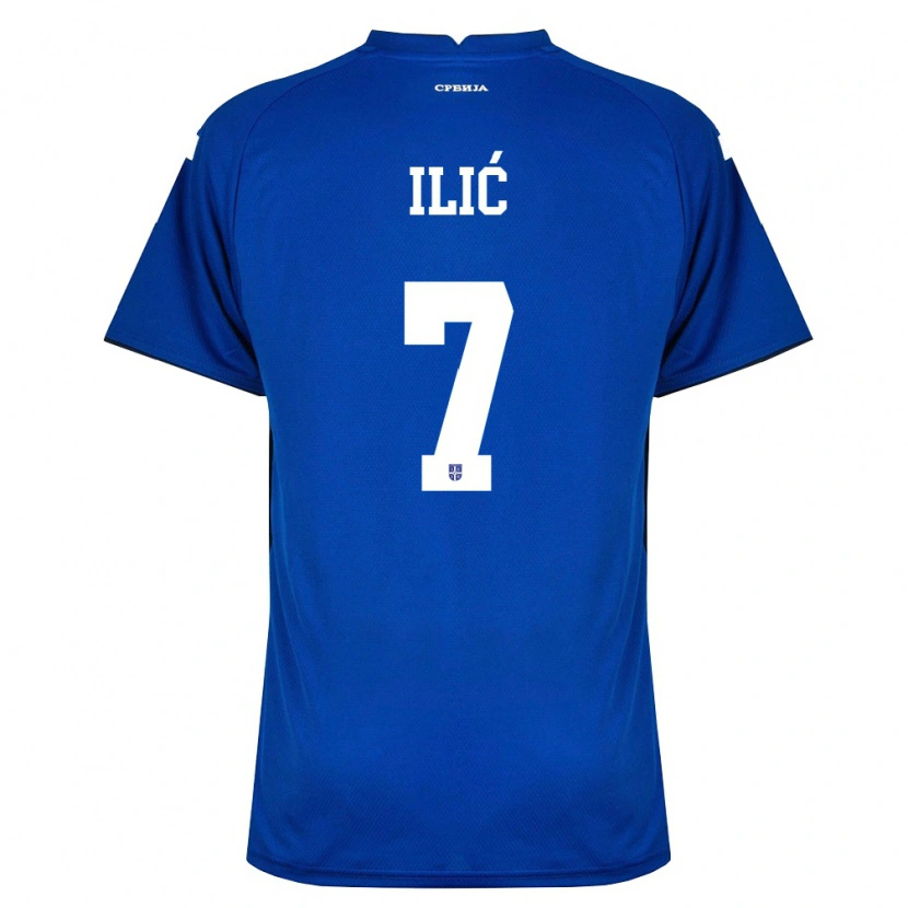 Danxen Hombre Camiseta Serbia Luka Ilic #7 Marino Rojo 1ª Equipación 26-28 La Camisa México