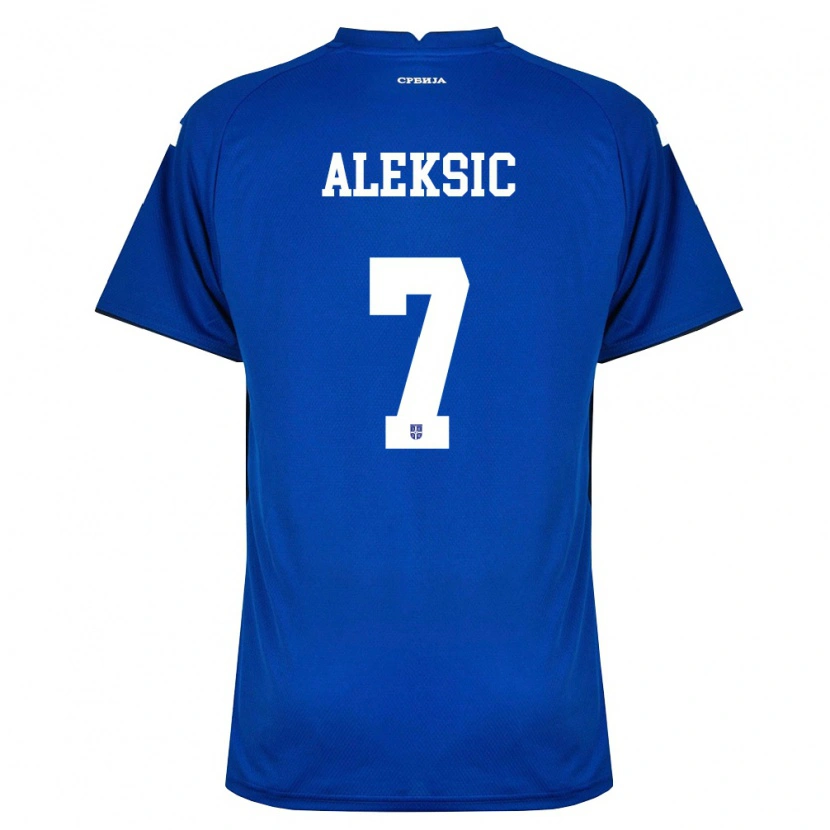 Danxen Hombre Camiseta Serbia Milan Aleksic #7 Marino Rojo 1ª Equipación 26-28 La Camisa México