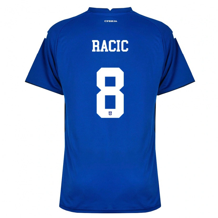 Danxen Hombre Camiseta Serbia Uros Racic #8 Marino Rojo 1ª Equipación 26-28 La Camisa México