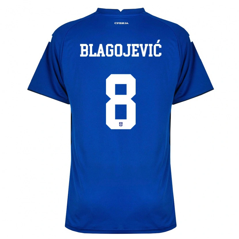 Danxen Hombre Camiseta Serbia Dina Blagojevic #8 Marino Rojo 1ª Equipación 26-28 La Camisa México