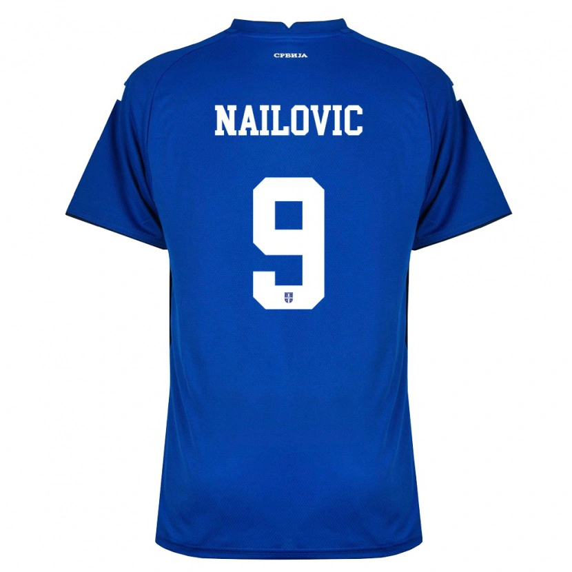 Danxen Hombre Camiseta Serbia Kabir Nailovic #9 Marino Rojo 1ª Equipación 26-28 La Camisa México