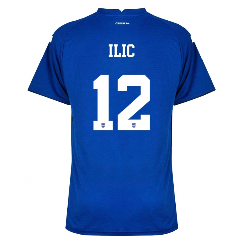 Danxen Hombre Camiseta Serbia Marko Ilic #12 Marino Rojo 1ª Equipación 26-28 La Camisa México
