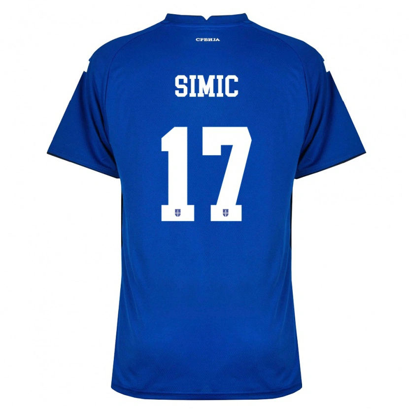 Danxen Hombre Camiseta Serbia Jan Carlo Simic #17 Marino Rojo 1ª Equipación 26-28 La Camisa México