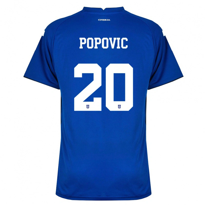 Danxen Hombre Camiseta Serbia Matija Popović #20 Marino Rojo 1ª Equipación 26-28 La Camisa México