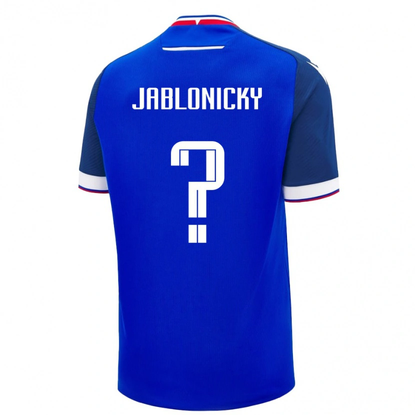 Danxen Hombre Camiseta Eslovaquia Tomas Jablonicky #0 Azul Blanco 1ª Equipación 26-28 La Camisa México