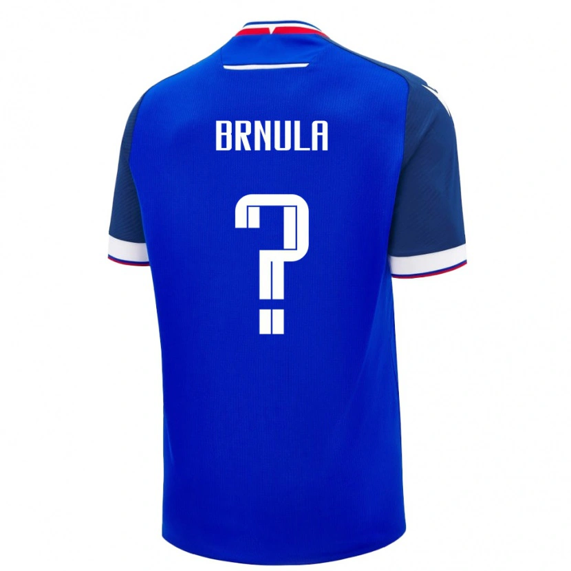 Danxen Hombre Camiseta Eslovaquia Jan Brnula #0 Azul Blanco 1ª Equipación 26-28 La Camisa México